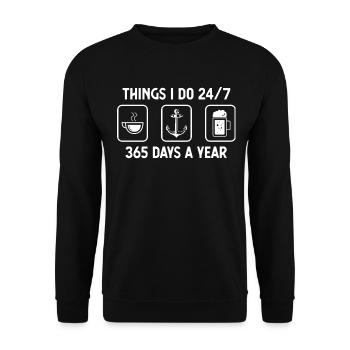 I think I do 24-7 365 days a year - beer - - Unisex Sweatshirt - black - Front - Alina (178cm) & Michal (187cm)