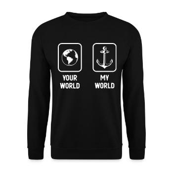 Ton monde, mon monde - Ancre - - Sweat-shirt Unisexe - noir - Devant - Alina (178cm) & Michal (187cm)