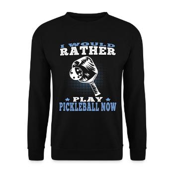 Pickelball would rather play pickleball - Unisex Sweatshirt - black - Front - Alina (178cm) & Michal (187cm)