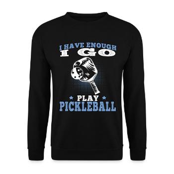 Je vais jouer au pickle ball - Sweat-shirt Unisexe - noir - Devant - Alina (178cm) & Michal (187cm)