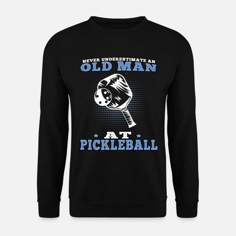 Alter Mann beim Pickleball Pickelball - Unisex Pullover - Schwarz