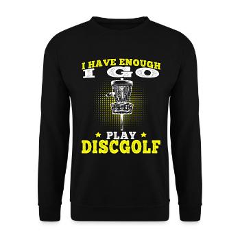 Discgolf Ich geh Disc Golf spielen Discgolfer - Unisex Pullover - Schwarz - Vorne - Alina (178cm) & Michal (187cm)
