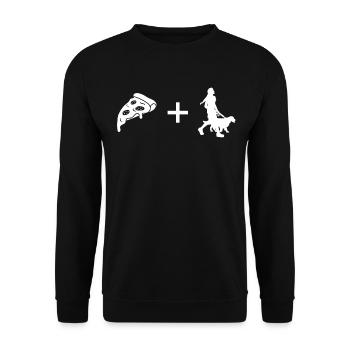 Pizza - Woman with dog - - Unisex Sweatshirt - black - Front - Alina (178cm) & Michal (187cm)