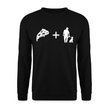 Pizza - Man with dog - - Unisex Sweatshirt - black - Front - Alina (178cm) & Michal (187cm)