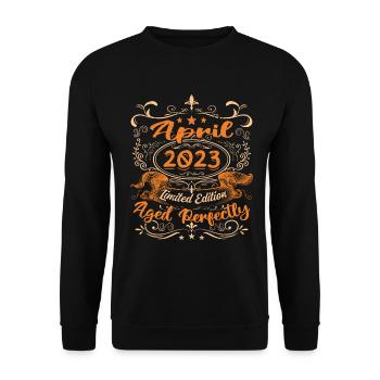 Anniversaire Vintage Idée Cadeau Avril 2023 - Sweat-shirt Unisexe - noir - Devant - Alina (178cm) & Michal (187cm)