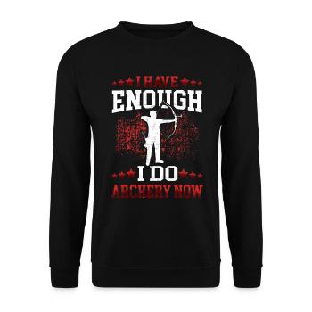 Ich geh Bogenschießen Bogenschütze Bogenschützen - Unisex Pullover - Schwarz - Vorne - Alina (178cm) & Michal (187cm)
