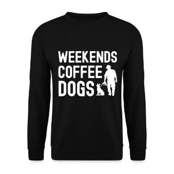 Weekends Coffee Dogs - Unisex Sweatshirt - black - Front - Alina (178cm) & Michal (187cm)