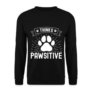 Pense Pawsitive - Sweat-shirt Unisexe - noir - Devant - Alina (178cm) & Michal (187cm)