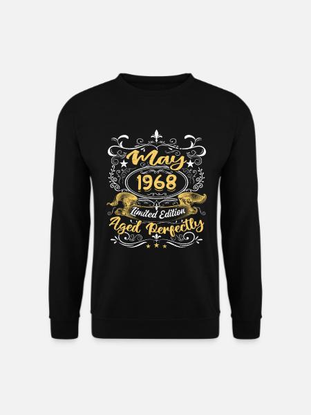 Mai 1968 - Vintage Geburtstagsgeschenk - 1968 - Unisex Pullover - Schwarz