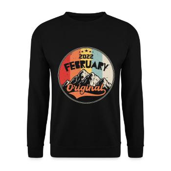 Vintage Février 2022, Rétro Cadeau - Sweat-shirt Unisexe - noir - Devant - Alina (178cm) & Michal (187cm)