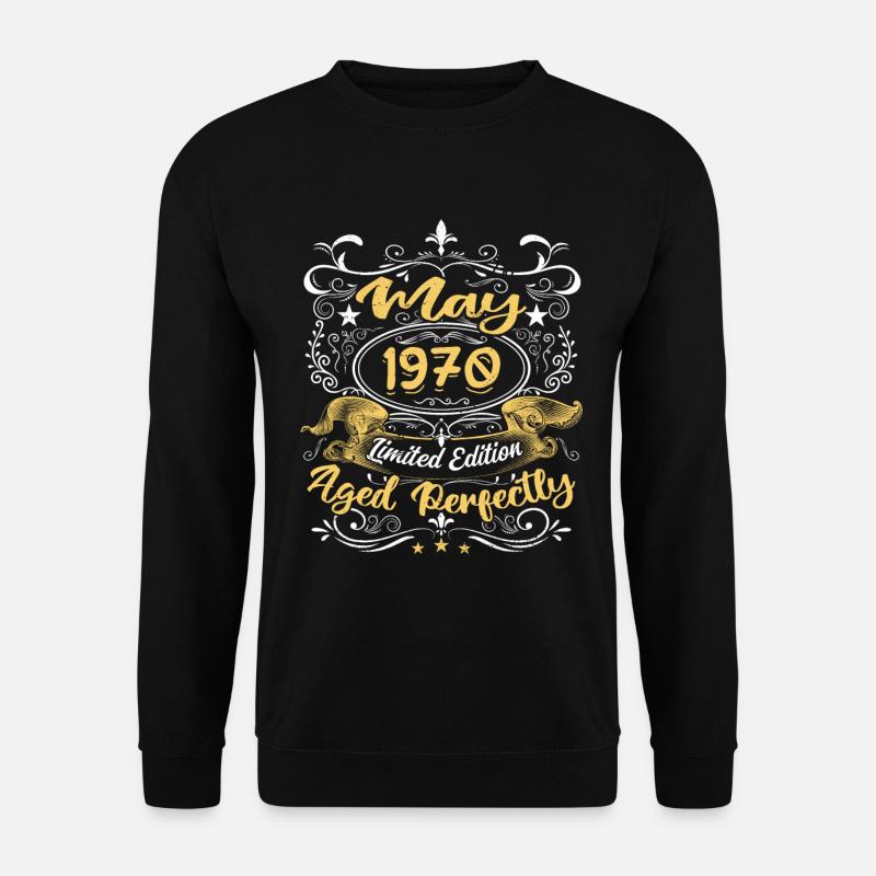 Mai 1970 - Vintage Geburtstagsgeschenk - 1970 - Unisex Pullover - Schwarz