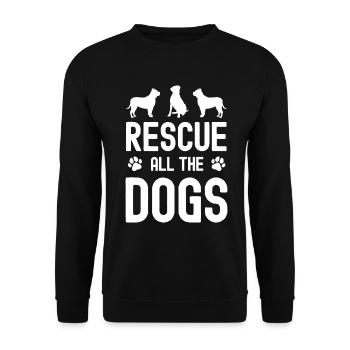 Save all dogs - Unisex Sweatshirt - black - Front - Alina (178cm) & Michal (187cm)