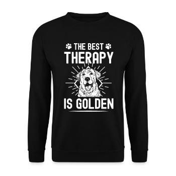 The best therapy is gold - Unisex Sweatshirt - black - Front - Alina (178cm) & Michal (187cm)
