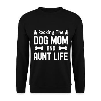 Rocking The Dog Mom and Aunt Life - Unisex Sweatshirt - black - Front - Alina (178cm) & Michal (187cm)