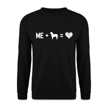 Ich plus Hund gleich Herz - Unisex Pullover - Schwarz - Vorne - Alina (178cm) & Michal (187cm)