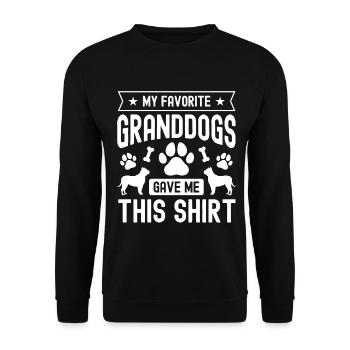 Meine Lieblingsgroßhunde haben mir dieses Shirt ge - Unisex Pullover - Schwarz - Vorne - Alina (178cm) & Michal (187cm)