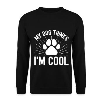 Mein Hund denkt, ich bin cool - Unisex Pullover - Schwarz - Vorne - Alina (178cm) & Michal (187cm)