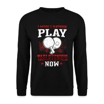 Lieber Tischtennis spielen Tischtennisspieler - Unisex Pullover - Schwarz - Vorne - Alina (178cm) & Michal (187cm)