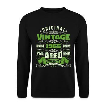 Juli 1966 Anniversary - Limited Edition | 1966 - Unisex Pullover - Schwarz - Vorne - Alina (178cm) & Michal (187cm)