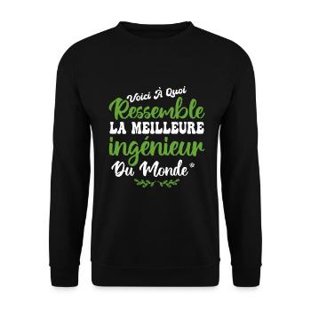 Voici A Quoi Ressemble La Meilleure Ingénieur - Sweat-shirt Unisexe - noir - Devant - Alina (178cm) & Michal (187cm)