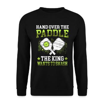 Pimple ball king smash pickleball - Unisex Sweatshirt - black - Front - Alina (178cm) & Michal (187cm)