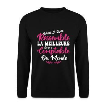 Voici A Quoi Ressemble La Meilleure Comptable - Sweat-shirt Unisexe - noir - Devant - Alina (178cm) & Michal (187cm)