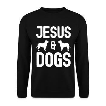 Jésus et les chiens - Sweat-shirt Unisexe - noir - Devant - Alina (178cm) & Michal (187cm)