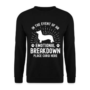 Im Falle eines emotionalen Zusammenbruchs platzier - Unisex Pullover - Schwarz - Vorne - Alina (178cm) & Michal (187cm)