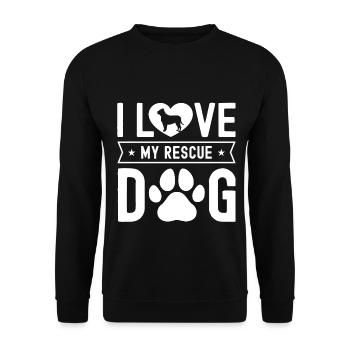 Ich liebe meinen Rettungshund - Unisex Pullover - Schwarz - Vorne - Alina (178cm) & Michal (187cm)