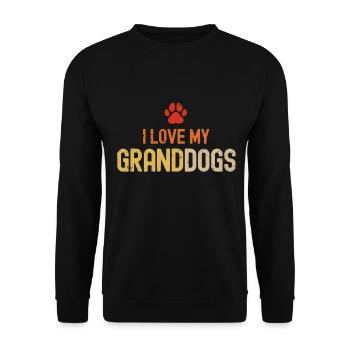 Ich liebe meine Granddogs - Unisex Pullover - Schwarz - Vorne - Alina (178cm) & Michal (187cm)