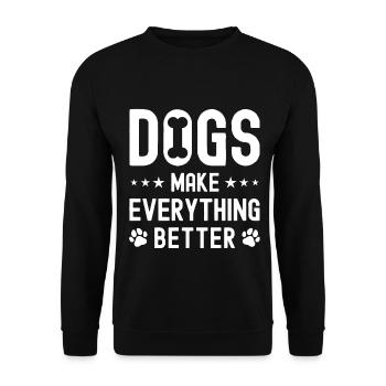 Hunde machen alles besser - Unisex Pullover - Schwarz - Vorne - Alina (178cm) & Michal (187cm)