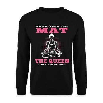 Yoga Queen veut faire du yoga Namasté Meditation - Sweat-shirt Unisexe - noir - Devant - Alina (178cm) & Michal (187cm)