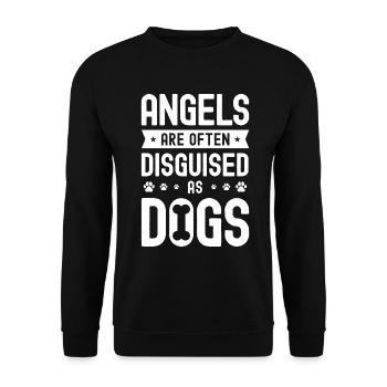 Les anges sont souvent déguisés en chiens - Sweat-shirt Unisexe - noir - Devant - Alina (178cm) & Michal (187cm)