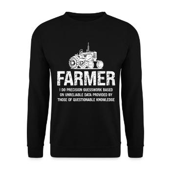 Farmer Ich mache Präzisionsarbeit auf der Basis vo - Unisex Pullover - Schwarz - Vorne - Alina (178cm) & Michal (187cm)