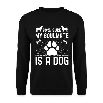 99 Bien sûr, mon âme sœur est un chien - Sweat-shirt Unisexe - noir - Devant - Alina (178cm) & Michal (187cm)