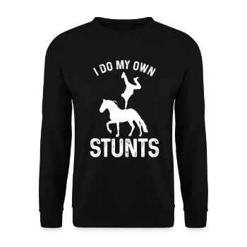 I do my own stunts - Unisex Sweatshirt - black - Front - Alina (178cm) & Michal (187cm)