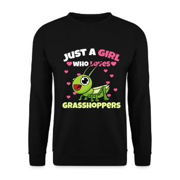 Just a girl who loves grasshoppers - Unisex Sweatshirt - black - Front - Alina (178cm) & Michal (187cm)