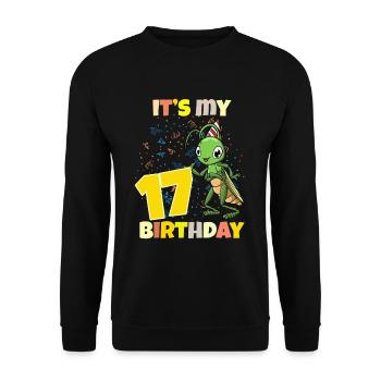 It's my 17th birthday grasshopper - Unisex Sweatshirt - black - Front - Alina (178cm) & Michal (187cm)