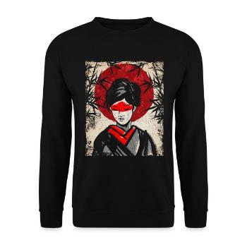 Geisha Art Japonais Vintage Rétro Femmes - Sweat-shirt Unisexe - noir - Devant - Alina (178cm) & Michal (187cm)