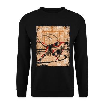 Sumo Wrestler Japanese Art Vintage Retro - Unisex Sweatshirt - black - Front - Alina (178cm) & Michal (187cm)