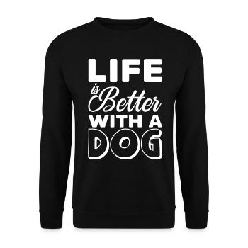 La vie est meilleure avec un chien - sans design - Sweat-shirt Unisexe - noir - Devant - Alina (178cm) & Michal (187cm)