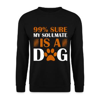99_ sicher, dass mein Seelenverwandter ein Hund is - Unisex Pullover - Schwarz - Vorne - Alina (178cm) & Michal (187cm)
