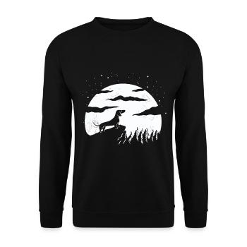 La Lune et le chien - Sweat-shirt Unisexe - noir - Devant - Alina (178cm) & Michal (187cm)