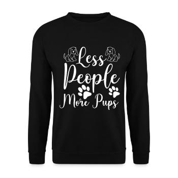 Fewer people, more puppies - Unisex Sweatshirt - black - Front - Alina (178cm) & Michal (187cm)
