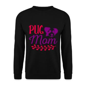 Pug Mama - Red and Purple - Unisex Sweatshirt - black - Front - Alina (178cm) & Michal (187cm)