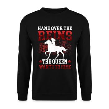 Queen veut monter à cheval Rider Rider - Sweat-shirt Unisexe - noir - Devant - Alina (178cm) & Michal (187cm)