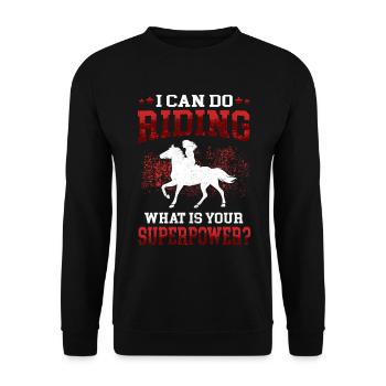 Je peux monter sur cavalier cavalier - Sweat-shirt Unisexe - noir - Devant - Alina (178cm) & Michal (187cm)