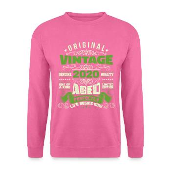 Vintage Anniversary 2020 - Retro Gift - Unisex Sweatshirt - pink - Front