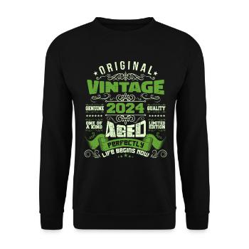 Vintage Anniversary 2024 - Retro Gift - Unisex Sweatshirt - black - Front - Alina (178cm) & Michal (187cm)