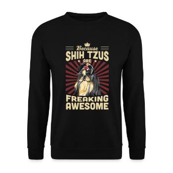 Shih Tzu - Unisex Pullover - Schwarz - Vorne - Alina (178cm) & Michal (187cm)